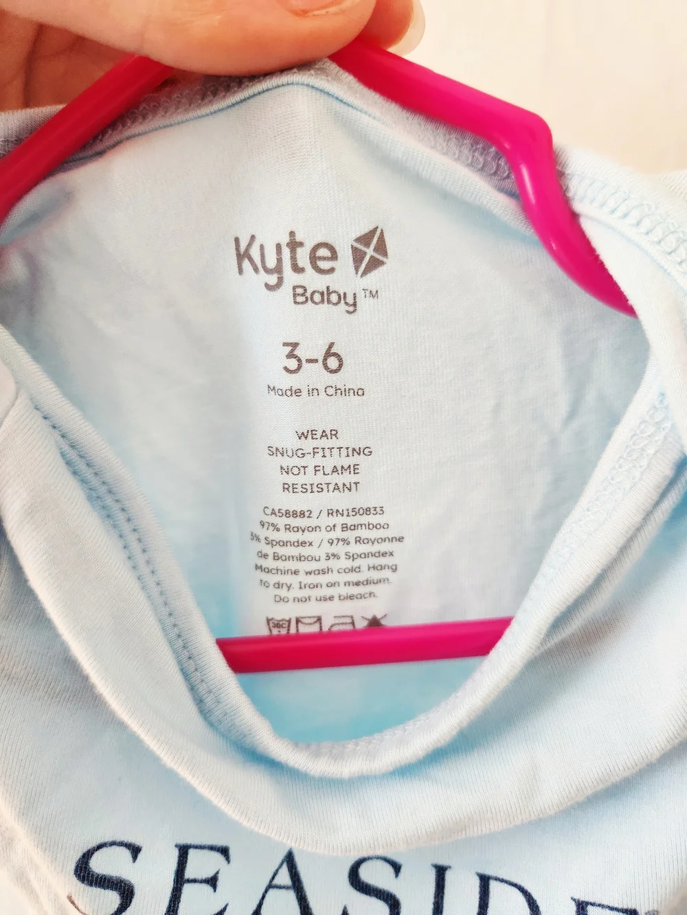 Kyte BABY 3-6 Month Bamboo Light Blue 'Seaside' Onsie